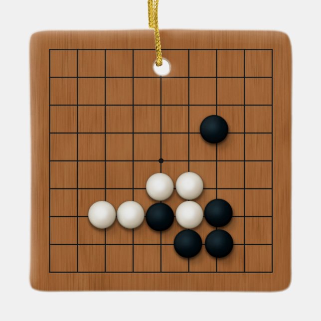 Adorno De Cerámica 9x9 Igo Board con piedras personalizadas (Anverso)
