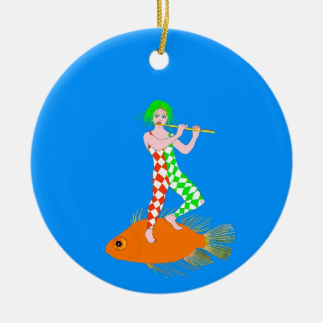 Adorno De Cerámica A flute player (Frente)