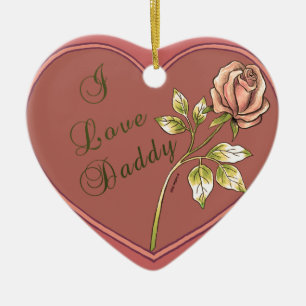 Adorno De Cerámica A I Love Daddy Heart