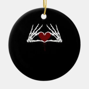 Adorno De Cerámica A la muerte - Manos Skeleton Heart