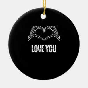 Adorno De Cerámica A la muerte - Skeleton Heart Hands Classic