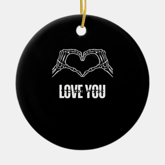 Adorno De Cerámica A la muerte - Skeleton Heart Hands Classic (Frente)