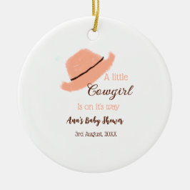 Adorno De Cerámica A little cowgirl is on it's way orange baby shower