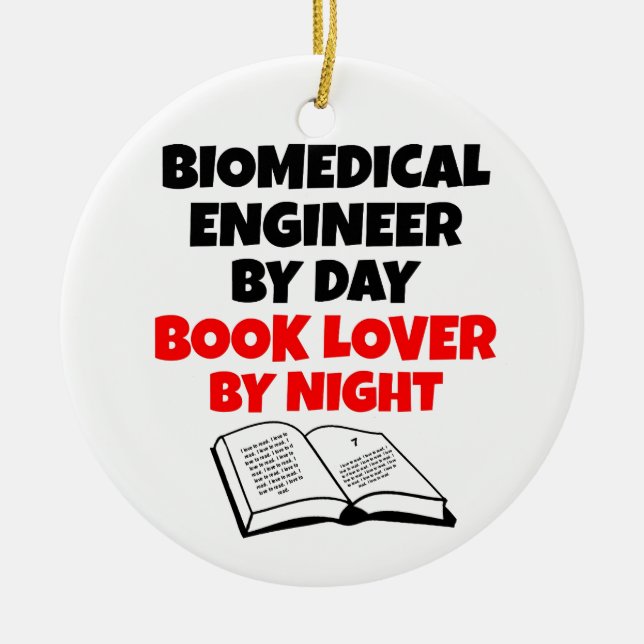 Adorno De Cerámica A los ingenieros biomédicos les encanta leer (Frente)