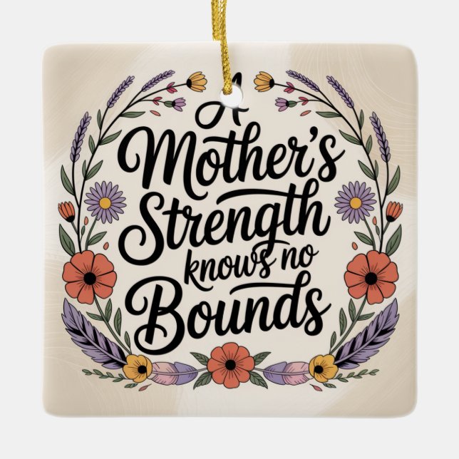 Adorno De Cerámica A Mother's Strength Knows No Bounds (Anverso)
