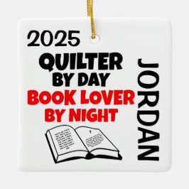 Adorno De Cerámica A Quilter le encanta leer PERSONALIZADO