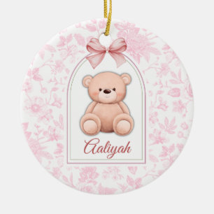 Adorno De Cerámica Aaliyah Diseño de guardería de osito rosado pers