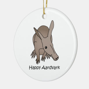 Adorno De Cerámica Aardvark feliz