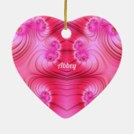 Adorno De Cerámica ABBEY ~CORAZÓN DE SAN VALENTÍN ~ Rosa Fractal ~