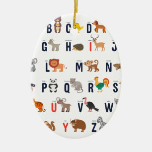 Adorno De Cerámica ABCs animal - alfabeto