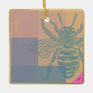 Adorno De Cerámica Abeja dorada moderna