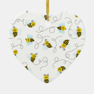 Adorno De Cerámica Abejorro volando abeja amarilla negra