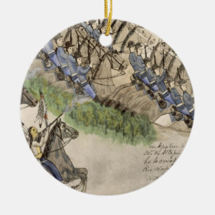 Adorno De Cerámica Abertura de la batalla del Little Big Horn (tinta