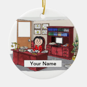 Adorno De Cerámica Abogada - Mujer