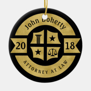 Adorno De Cerámica Abogado 2018 Abogado   Dorado decorativo