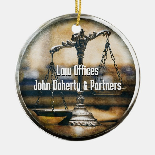 Adorno De Cerámica Abogado | Escala de justicia (Frente)