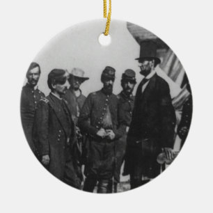 Adorno De Cerámica Abraham Lincoln en campo de batalla en Antietam