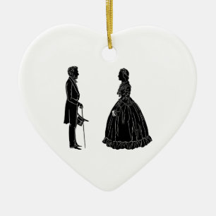 Adorno De Cerámica abraham lincoln mary todd lincoln silueta baile