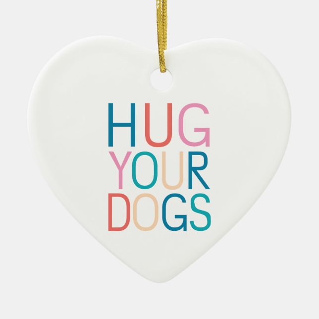 Adorno De Cerámica Abraza a tus perros (Frente)