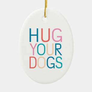Adorno De Cerámica Abraza a tus perros