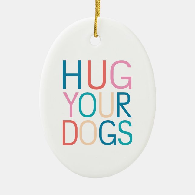 Adorno De Cerámica Abraza a tus perros (Frente)