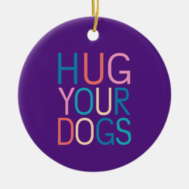 Adorno De Cerámica Abraza a tus perros (Frente)