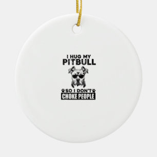 Adorno De Cerámica Abrazo mi Pitbull Para No Ahogar A La Gente Perro