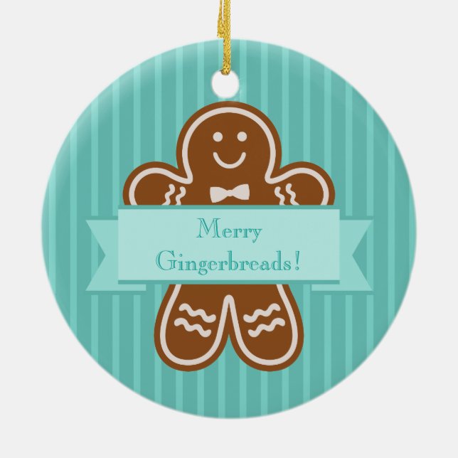 Adorno De Cerámica Abrazos del pan de jengibre (Atrás)