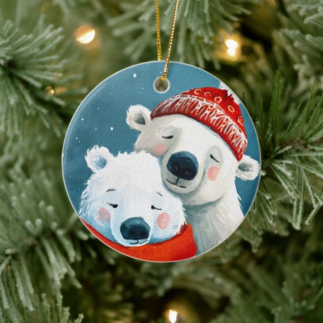 Adorno De Cerámica Abrazos polares (Árbol)