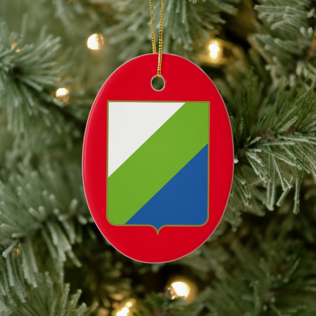 Adorno De Cerámica Abruzzo (Italia) - escudo de armas (Árbol)