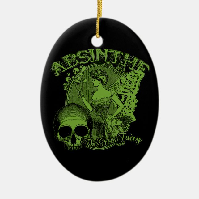 Adorno De Cerámica Absinthe Green Fairy Lady (Frente)