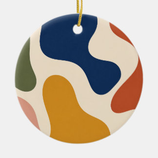 Adorno De Cerámica Abstract Boho Mid Century Modern Art Ornament