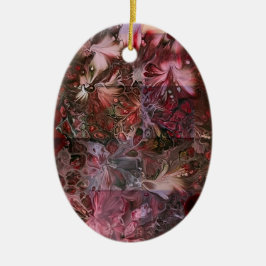 Adorno De Cerámica Abstract Oval Christmas Ornament- plain back