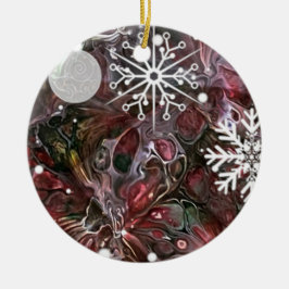Adorno De Cerámica Abstract Snowflake Holiday Ornament
