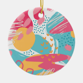 Adorno De Cerámica Abstracto Colorido