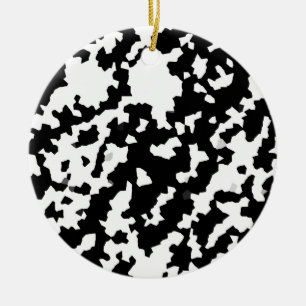 Adorno De Cerámica Abstracto irregular camo negro y blanco