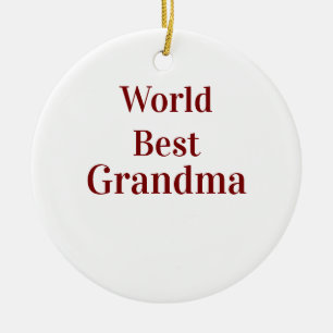 Adorno De Cerámica Abuela abuela abuelos mejor del mundo rosa n