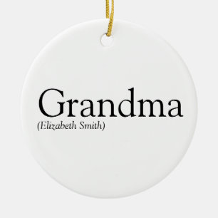 Adorno De Cerámica Abuela Abuela en Blanco y Negro Diversión