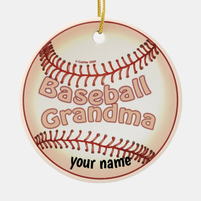 Adorno De Cerámica Abuela de béisbol (Frente)