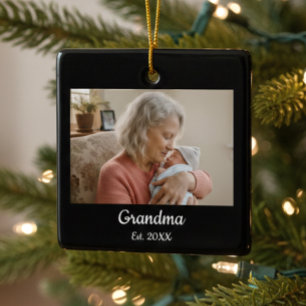 Adorno De Cerámica Abuela de escritura simple Est.Año Foto
