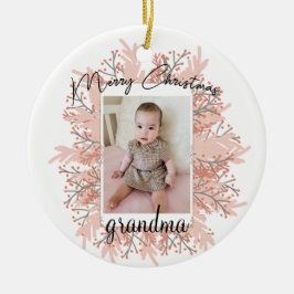 Adorno De Cerámica Abuela de foto de Navidades de nietos