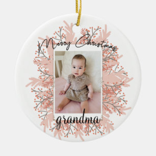 Adorno De Cerámica Abuela de foto de Navidades de nietos