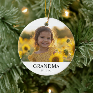 Adorno De Cerámica Abuela de Foto Personalizada