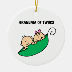 Adorno De Cerámica Abuela de los regalos de los gemelos