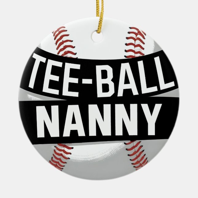 Adorno De Cerámica Abuela divertida de Teeball de Tee-Ball Nanny (Frente)