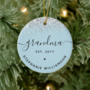 Adorno De Cerámica Abuela Est Purpurina Confetti Personalizado Regalo