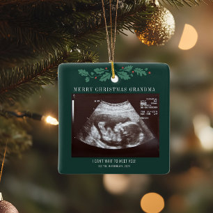 Adorno De Cerámica Abuela Feliz Navidad Embarazo Ultrasonido del Bebé