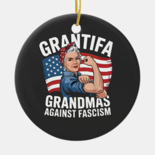 Adorno De Cerámica Abuela Grantifa Contra el Fascismo Sin Rey USA