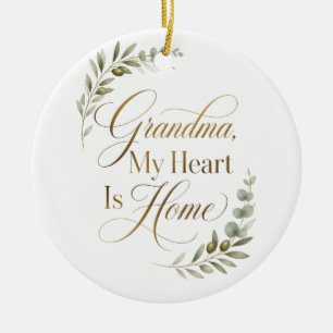 Adorno De Cerámica Abuela, Mi Corazón Está en Casa