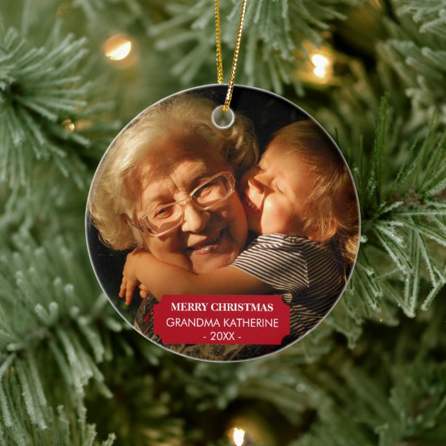 Adorno De Cerámica Abuela Nana Abuelos Navidades de fotografía navide (Árbol)